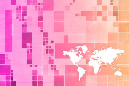 Orange World Wide Business Template Abstract Background