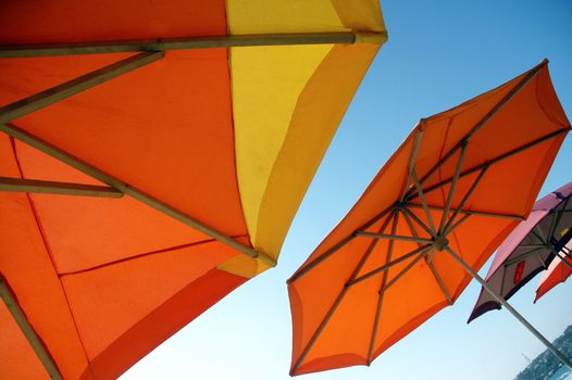 Colorful beach umbrellas