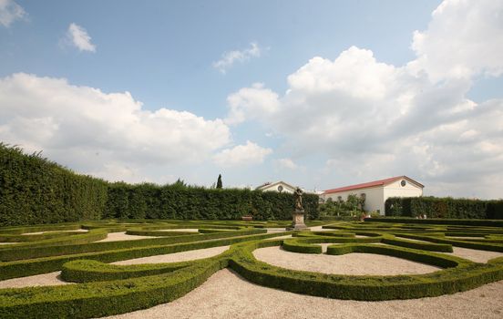 Flower garden of Castle in Kromeriz, Czech Republic