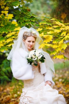 bride in the park