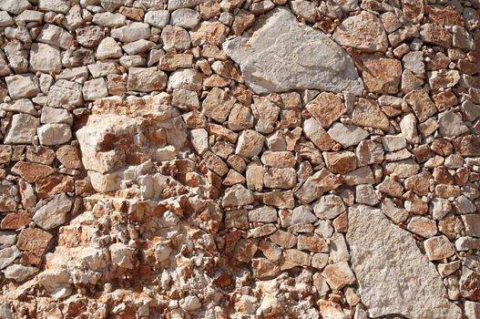 Stone wall background texture detail .