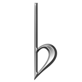 3d silver Flat Symbol isolated in white