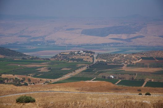 View of the Golan in the summer . North Israel.