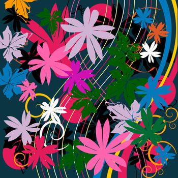 Floral composition, abstract art