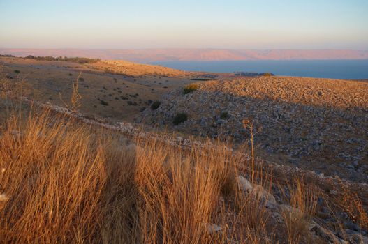 View of the Golan in the summer . North Israel.