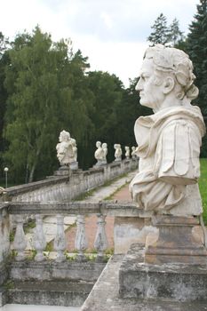 Antique Sculpture, Bust of the Emperor in Laurel Wreath