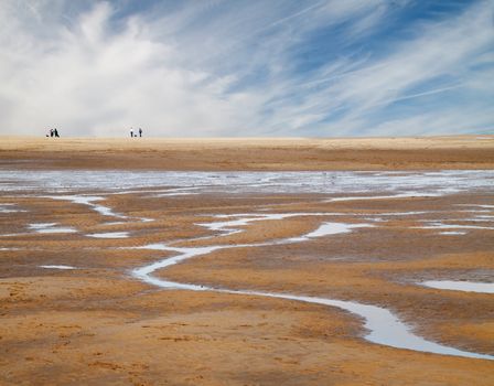The extensive sands at Holkham bay in North Norfolk, England.