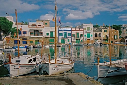 An area of Porto Colom's huge harbour for small boats. It is on the south east coast of Mallorca, Spain and claims to be the birthplace of Christopher Columbus.