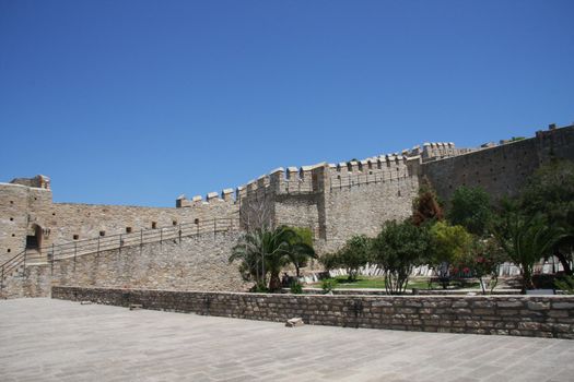Turkish castle, Cesme Turkey, a typical Ottoman Sultan Bayezid structure and architecture.