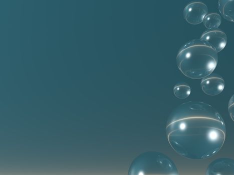 flying bubbles - abstract background - 3d illustration