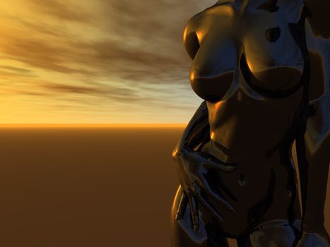 woman body sculpture - 3d illustration