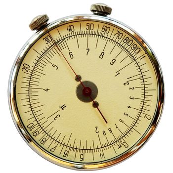 Antique mechanical measuriment on a white background