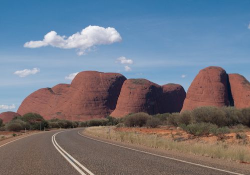 Road leading towards Ayer's Rock in Australia