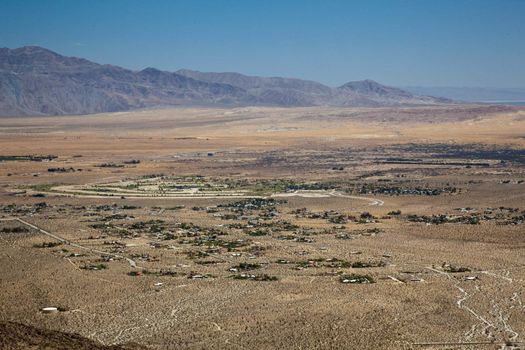 Anza Borrego desert and state park with the city of Borrego Springs in the valley