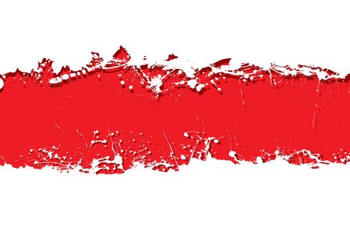 Blood red background with white grunge ink splat banner