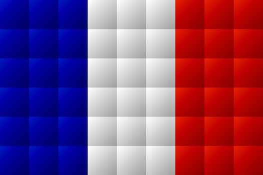 Flag of France in blue, white and red