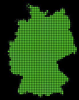 Map of Germany with green dots