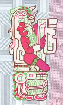 Maya Design on 10 Quetales 2006 Banknote from Guatemala