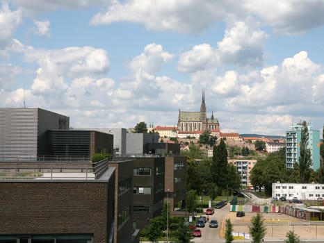 View of ghotic cathedral in Brno