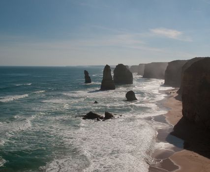 Stormy skies over the Twelve Apostles off the coast of Australia