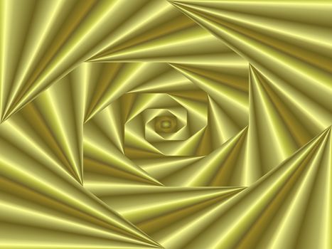 Labyrinth of golden cones with central focus