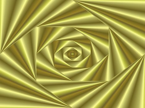 Labyrinth of golden cones with central focus