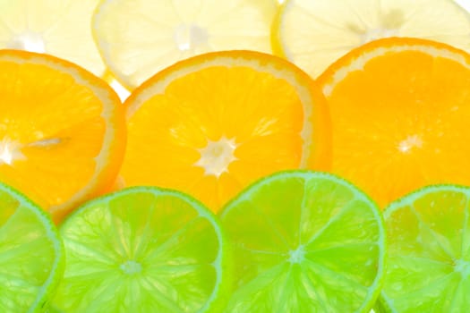 background from citrus fruits, lime, orange and lemon