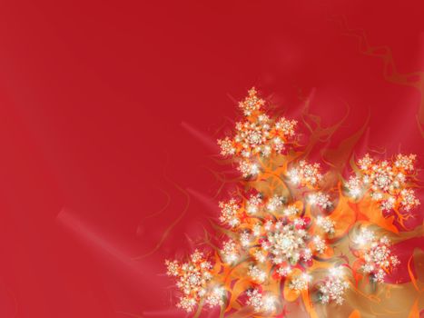 A rich colored background with an almost floral sparky fractal. It may go well with a great number of themes including Christmas, spring, Valentines, birthdays, weddings, etc.