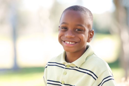 Young Boy Having Fun In The Park