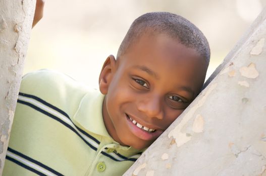 Young Boy Having Fun In The Park