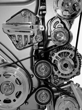 Closeup of a modern car engine