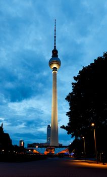 Berlin tv tower -  fernsehturm at night
