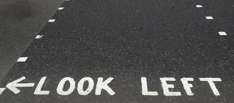 Look Left sign in a London street