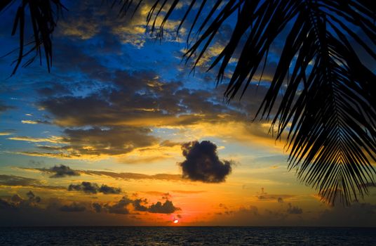 Maldivian Sunset image with nice color