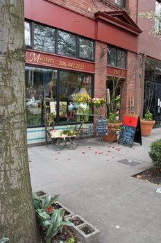 flower store on 1st ave in the "belltown" area of downtown Seattle