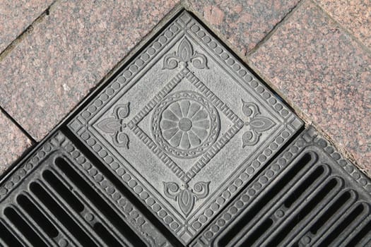 Texture, Fragment of the Cast-iron Lattice on Stone Bridge