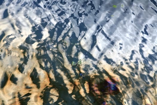 Texture, Waves on Water and Varicolored Gasoline Spot, Background