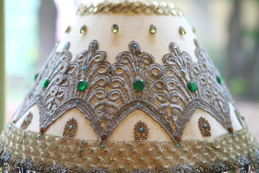 Lampshade with Varicolored Stone and Lace