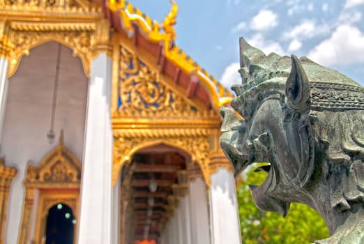 Statue guarding the Grand Palace in Bangkok