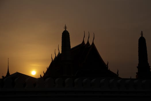 Silhouette of the Grand Palace in Bangkok
