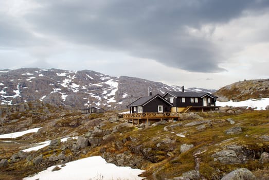 Cottage on the high mountain of Norway