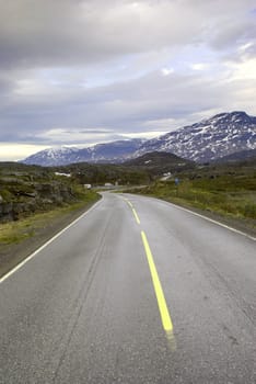 Road to mountains of Norway. Pass Bjornfild.