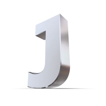 shiny 3d letter J made of silver/chrome