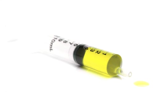 A syringe isolated against a white background