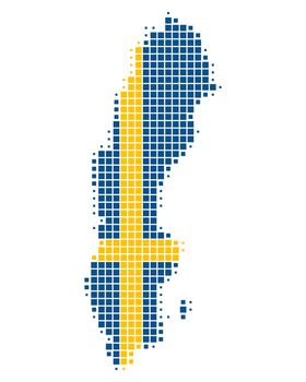 Map and flag of Sweden