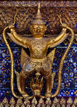 Golden garuda decorated for chuch in temple of emerald Buddha