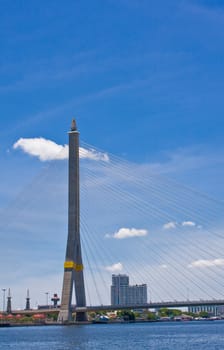 Bridge in Thailand to cross Chao Phraya river.