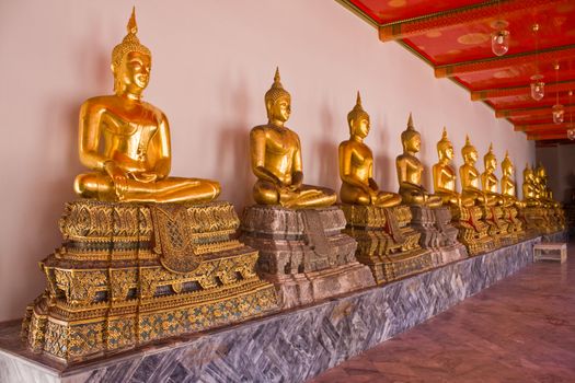 Images of Buddha in Wat Pho temple