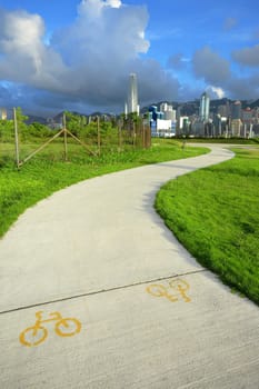 bicycle way in city