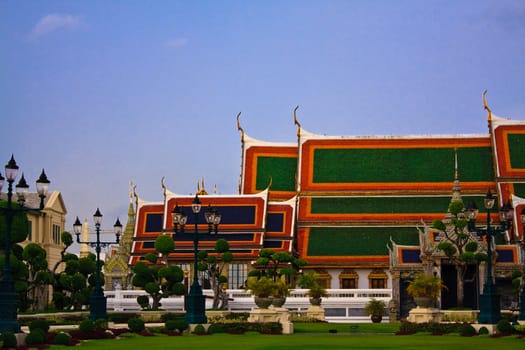 Side of old temple in Thailand